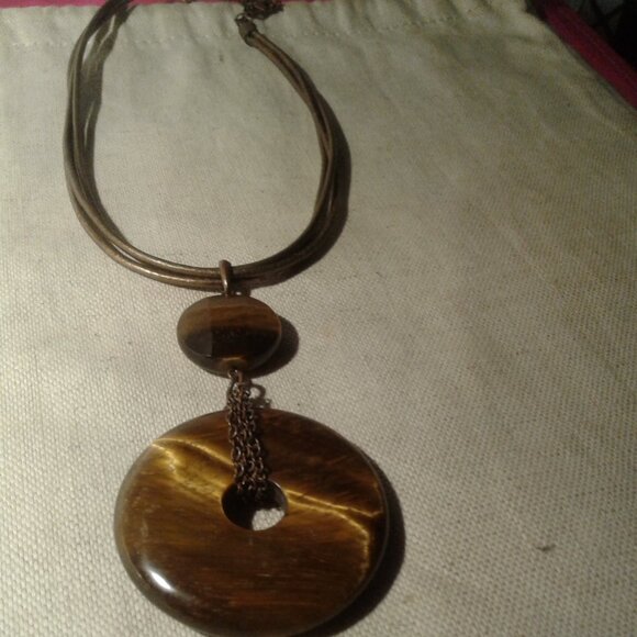 NEW!  Double Strand Brown Necklace - Picture 1 of 12